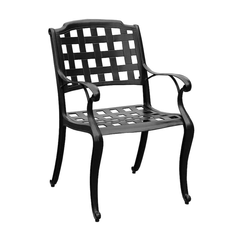 Modern Outdoor Mesh Lattice Aluminum 95-in Large Oval Patio Dining Set with Eight Arm Chairs - N/A