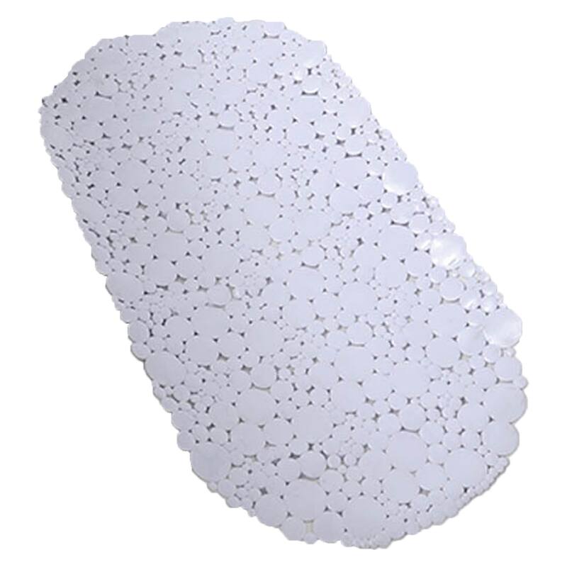 Bubbles Non-Slip Oval Bathtub Mat 28 L x 15 W - Solid White