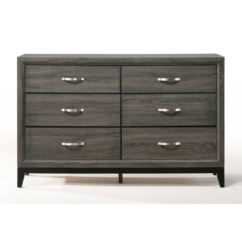 Vallendale Weathered Grey 6-Drawer Dresser