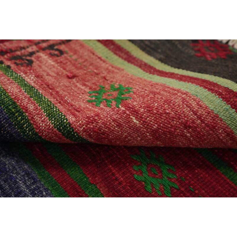 Hand Woven Oriental 100% Wool Carpet Southwestern Tribal Red Kilim Area Rug - 7' 11'' X 4' 11''
