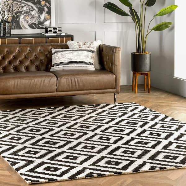 slide 2 of 8, Nuloom Kellee Hand Tufted Geometric Wool Area Rug Beige - Rectangle - 11' 6" x 14' 6"