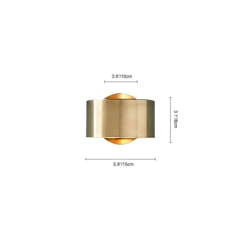 Modern 1-Light Brass Hollow Metal Drum Wall Light