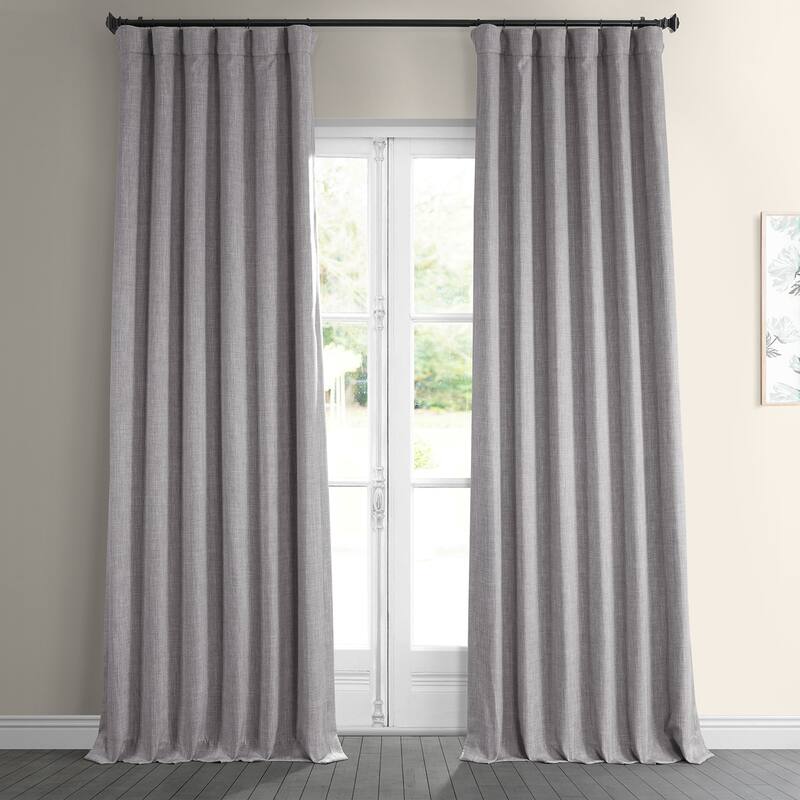 Exclusive Fabrics Faux Linen Room Darkening Curtain(1 Panel) - Clay - 50 x 120