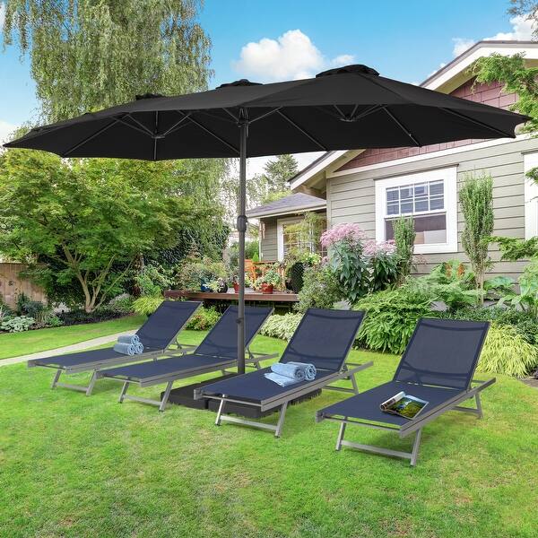 corliving patio umbrella base 11.5ft Deluxe Offset - Black Transform your outdoor space CorLiving 15ft Double Patio Umbrella
