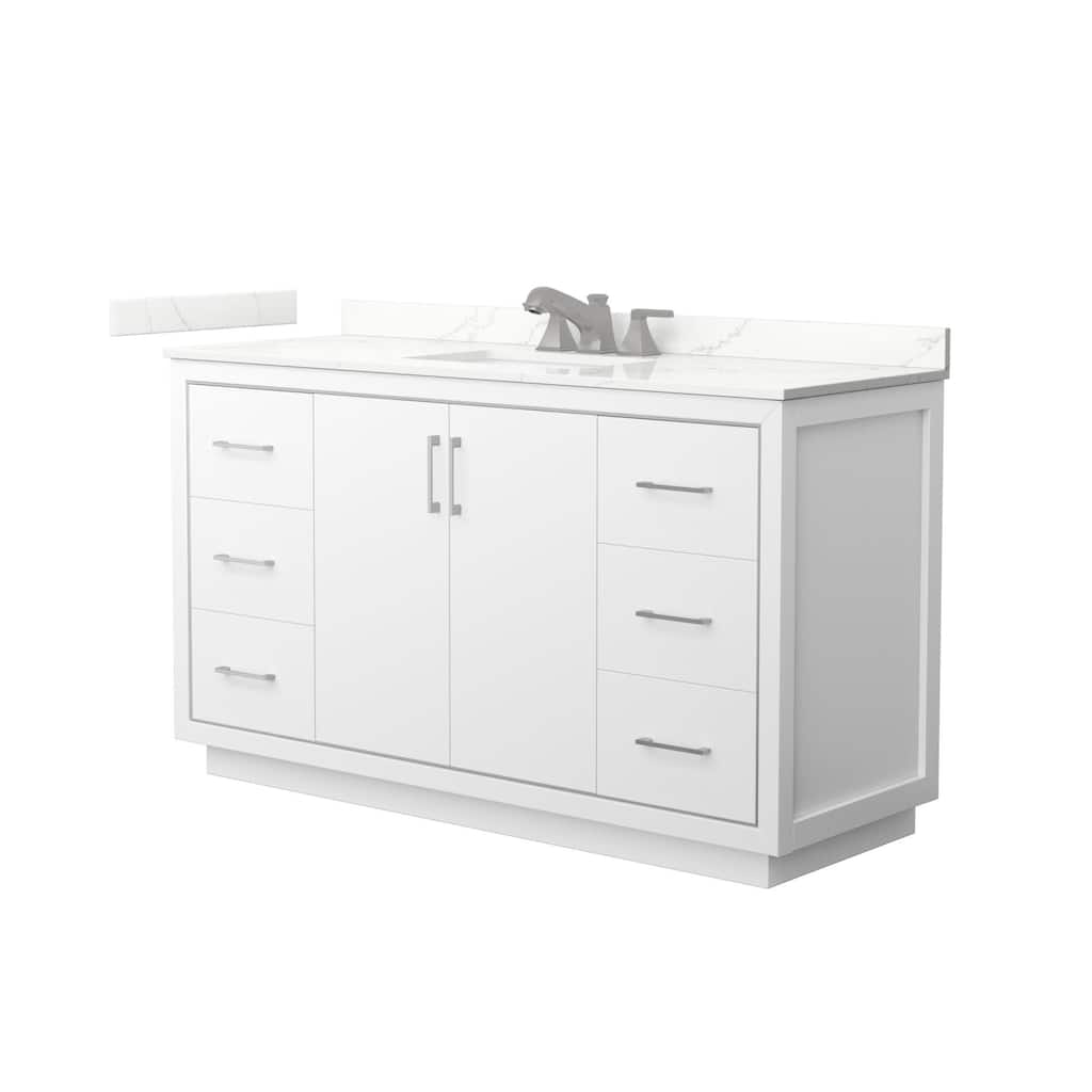 Wyndham Collection WCF111160S-QTZ-US3MXX Icon 60" Free Standing Single