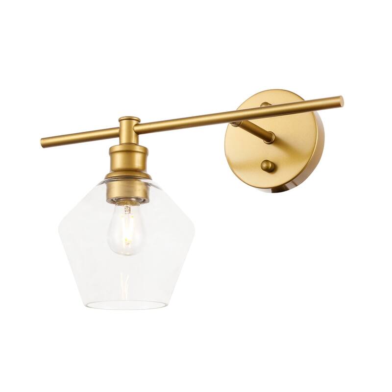 Gerald 1-Light Glass Left Wall sconce - 14.7/10.2 - 14.7/10.2