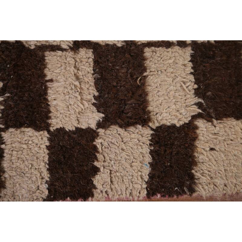 Hand Knotted Oriental 100% Wool Carpet Modern Tribal Beige & Ivories Moroccan Area Rug - 10' 3'' X 7' 6''