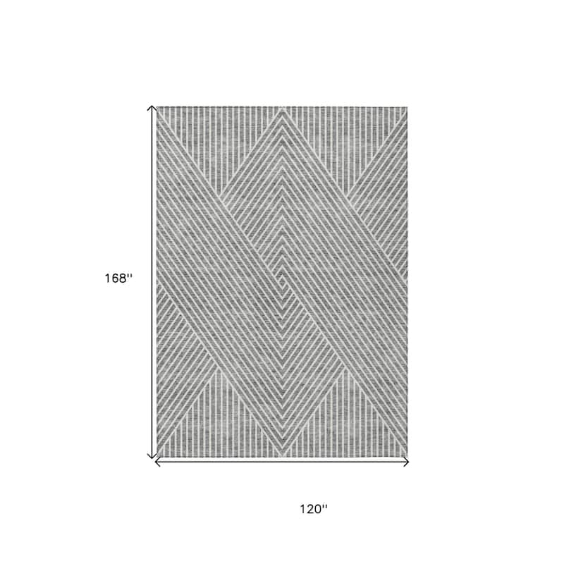 HomeRoots Geometric Transitional Rectangle Outdoor Rug