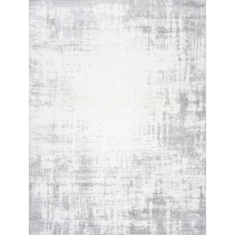 Pasargad Home Turkish Shag Collection Ivory Area Rug Plush 1 Inch Pile - 7' 8'' X 10' 1''