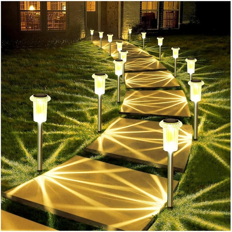 Solar Lights Outdoor Pathway Lights 6000K LED Waterproof