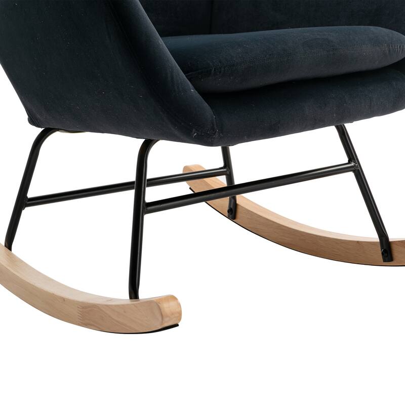 Rocking Chair With High Backrest And Armrests