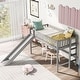 preview thumbnail 14 of 21, Twin Size Low Loft Bed with Ladder and Slide