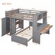 preview thumbnail 18 of 17, Full Size Loft Bed with a Twin-size Stand-alone Bed, Shelves,Desk,and Wardrobe