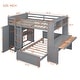 preview thumbnail 3 of 7, Modern Full size Loft Bed With Twin Size Stand-alone Bed,Shelves,Desk And Wardrobe,Versatile Use