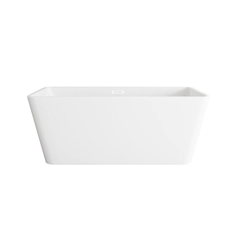 Thaddeus Bathtub in Glossy White - Glossy White with Polished White Trim - 59"