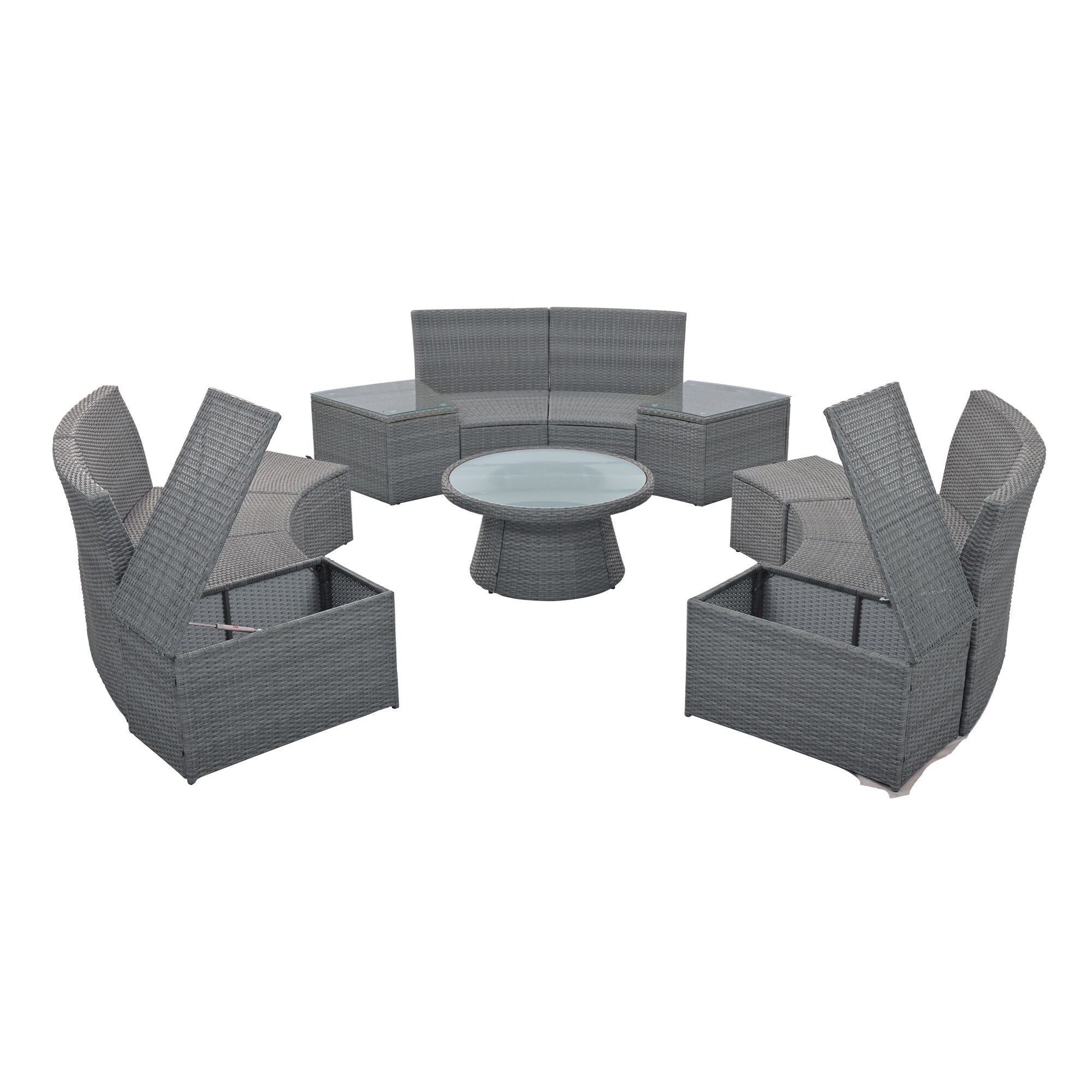 Circle rattan sofa set store