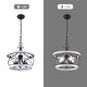 preview thumbnail 26 of 42, Oaks Aura 5-Light Farmhouse Wood Chandelier, Drum Chandelier for Dining Room Height Adjustable