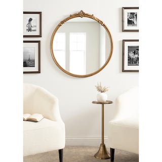 Kate and Laurel Marchon Framed Wall Mirror - 30" Diameter