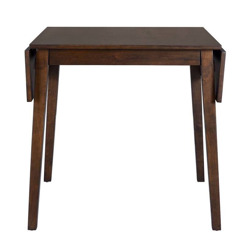 Extendable Rectangular Dining Table, Farmhouse Folding Kitchen Table, Breakfast Table with Drop Leaf & Wood Legs