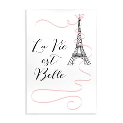 Stupell Life Is Beautiful French Phrase Wall Plaque Art Design By Martina Pavlova