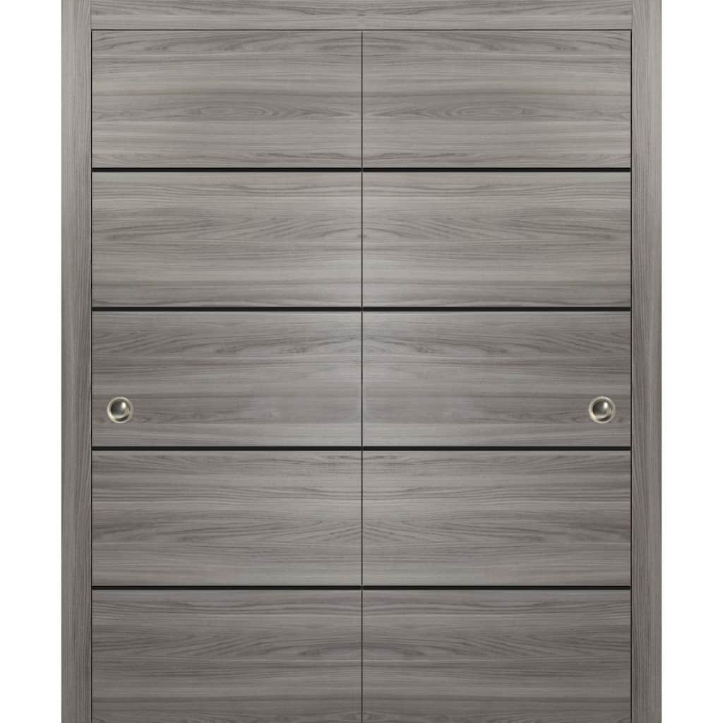 Sturdy Double Barn Door 36 x 80 with Planum 0015 Ginger Ash with 13FT