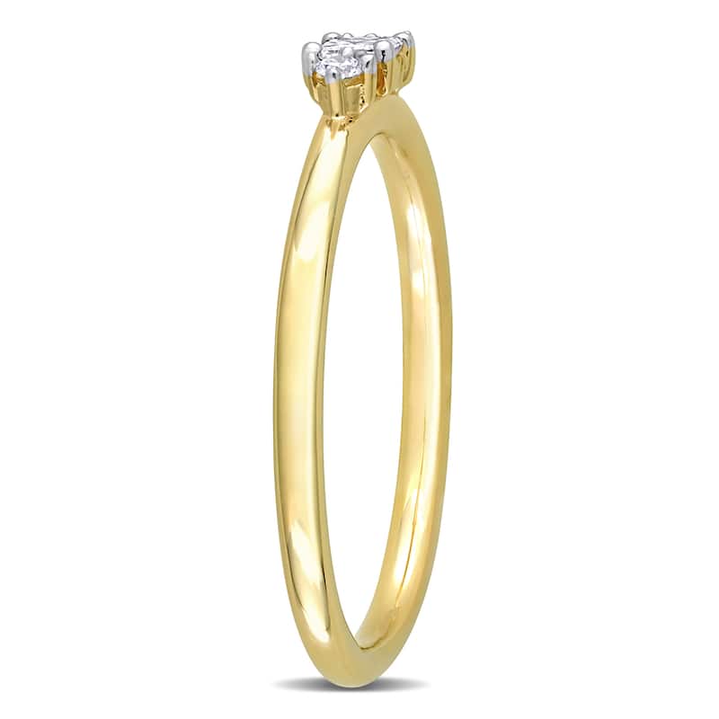 Miadora 1/6ct TDW Princess Diamond Ring in 14k Yellow Gold