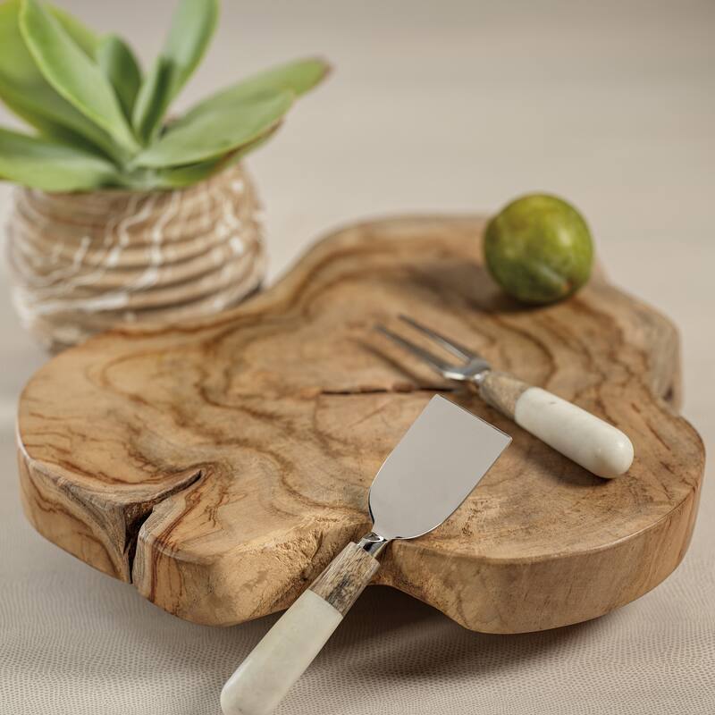 Natural Live Edge Footed Charcuterie & Cheese Board
