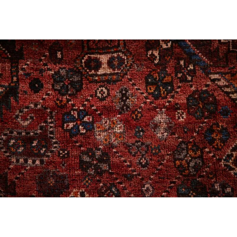 Tribal Qashqai Persian Vintage Area Rug Hand-Knotted Wool Carpet - 5'4"x 8'8"