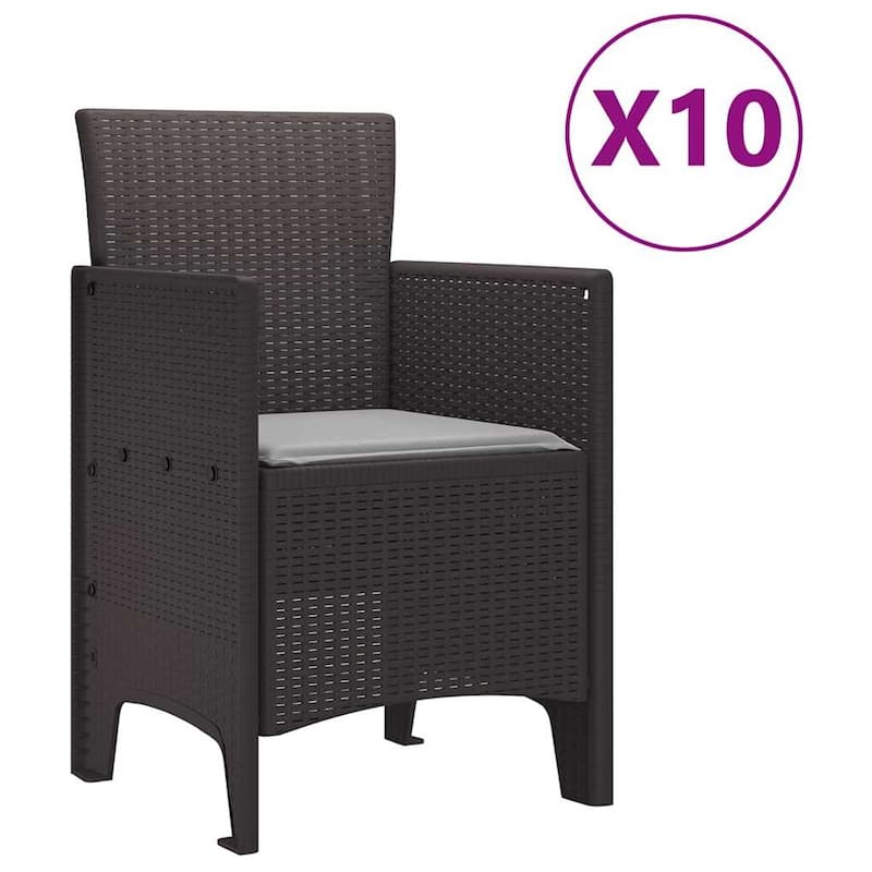 vidaXL Garden Dining Set 9/11 pcs Anthracite/Brown Polt rattan - 250 x 100 x 73 cm