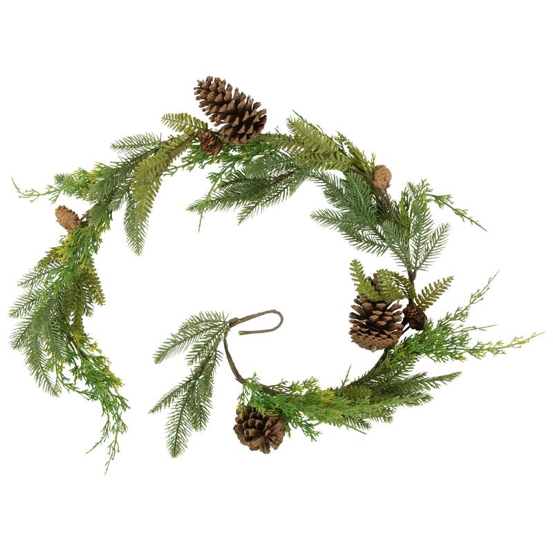5' Assorted Pine and Pinecone Artificial Christmas Garland Unlit