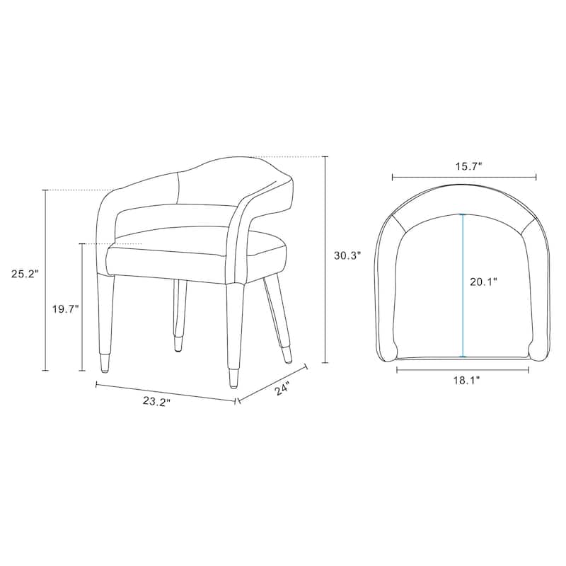 Manhattan Comfort Modern Aspen Tweed Dining Armchair