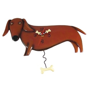 Allen Designs Oscar Dachshund Dog Wall Clock Wiener - 10.25 X 10.25 X 0.5 inches
