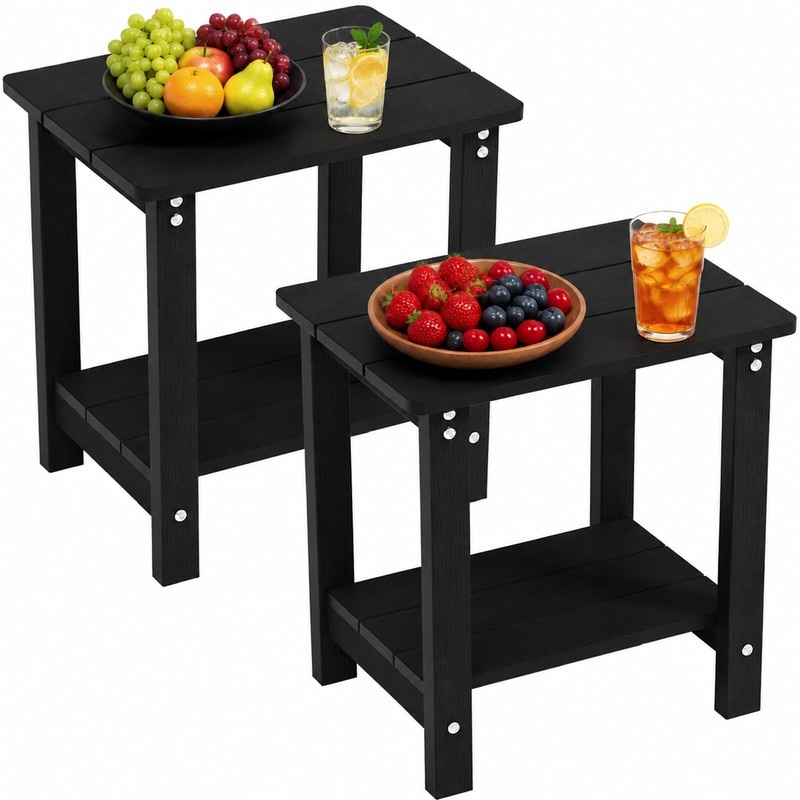 WINSOON HIPS All Weather Outdoor Square Side Table