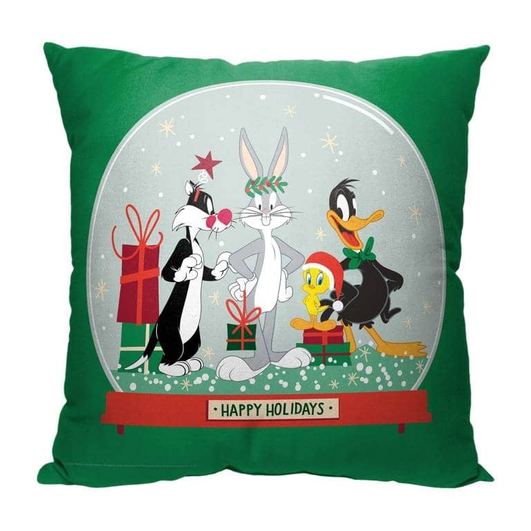 Warner Brothers Looney Tunes Silly Snowglobe 18 Inch Throw Pillow