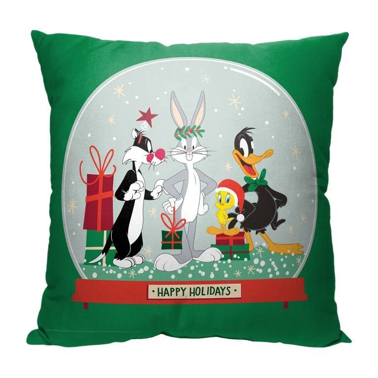 Warner Brothers Looney Tunes Silly Snowglobe 18 Inch Throw Pillow