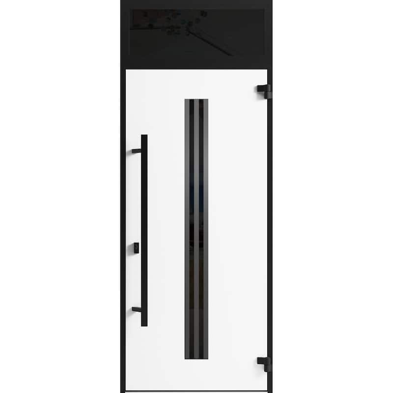 Front Exterior Prehung Steel Door Ronex 1055 Teak Entry Metal Painted W36xH80 Left hand Inswing