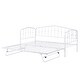 preview thumbnail 9 of 12, White Metal Frame Twin Daybed with Triangular Design Guardrail Bed