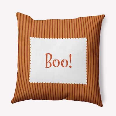 Halloween Boo Ticking Accent Pillow