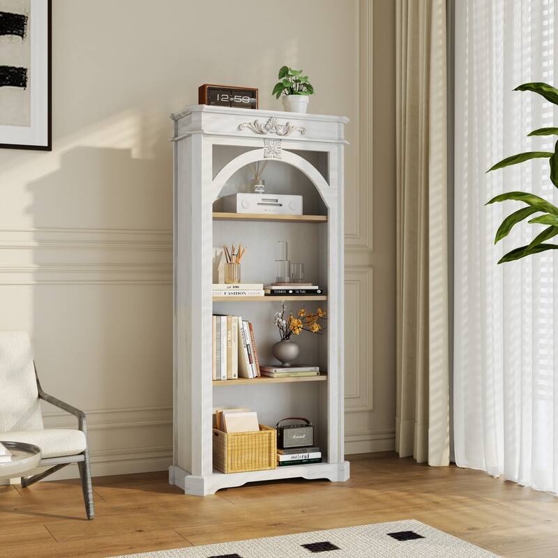 65" Tall Floor Standing Bookcase,4 Tiers Bookshelf for Home Office,Living Room