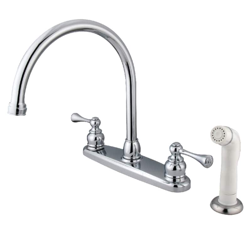 Kingston Brass 1.8 GPM Widespread Kitchen Faucet - Includes Side Spray - Polished Chrome