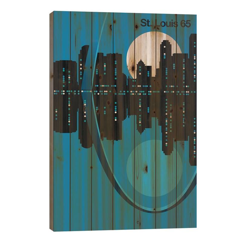 St Louis 65 Print On Wood by Bo Lundberg - Multi-Color - 40x26x1.5