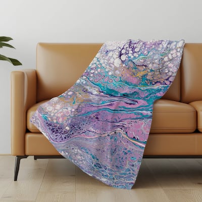 Premium Machine Washable ASB64 Abstract Modern Sherpa Throw Blanket