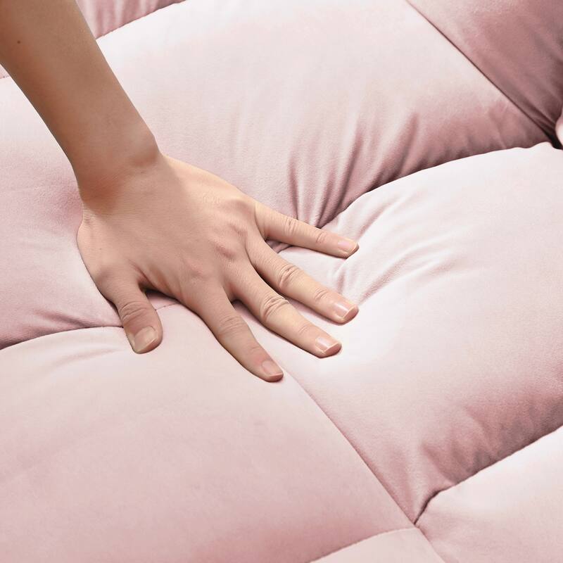 55.2" Velvet 2-in-1 Convertible Sofa Bed with Adjustable Backrest