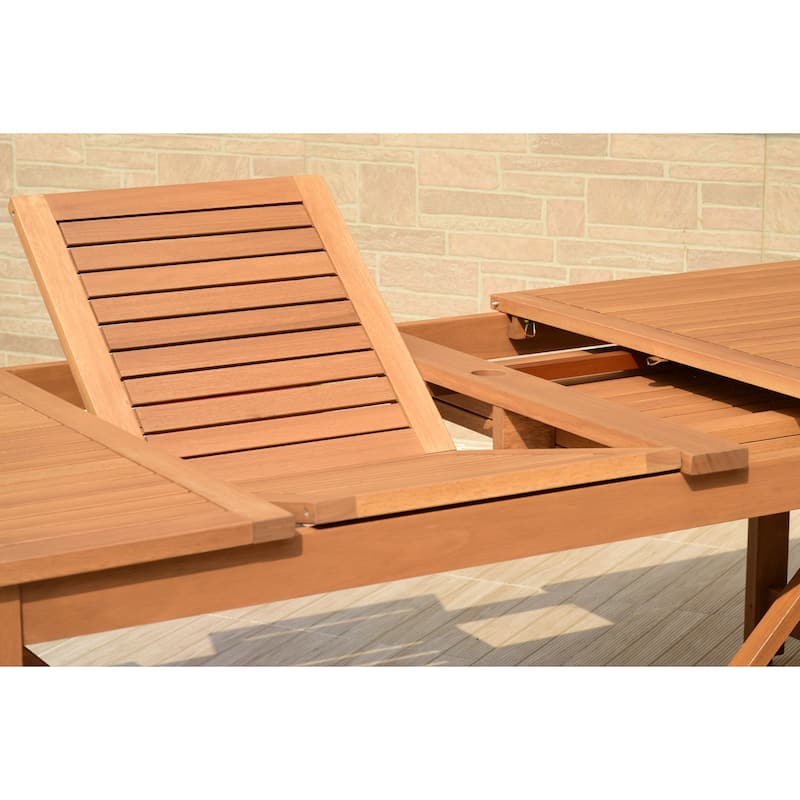 Amazonia Deluxe Hawaii Wood/ Resin 9-piece Rectangular Patio Dining Set