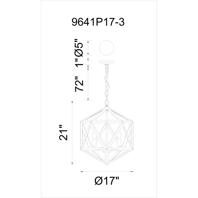 Amazon 3 Light Black Pendant