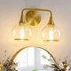preview thumbnail 53 of 151, Modern Vanity Lights Dimmable Bathroom Light Fixtures with Glass Shade 2-Light - Gold