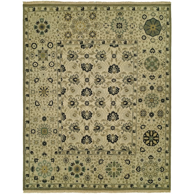 Transitional Multi-Colored Flatweave Wool Area Rug - 5' x 7' - Multi-Colored