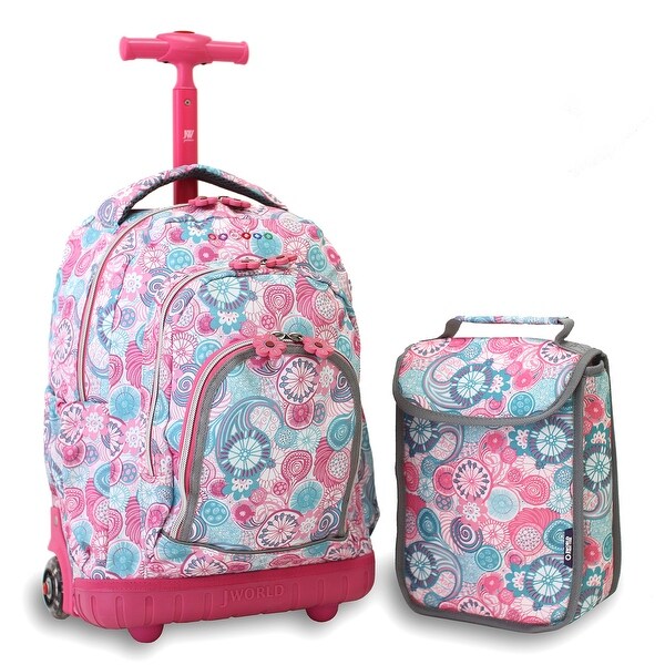 J World New York Lollipop Kids' Rolling Backpack with Lunch Bag
