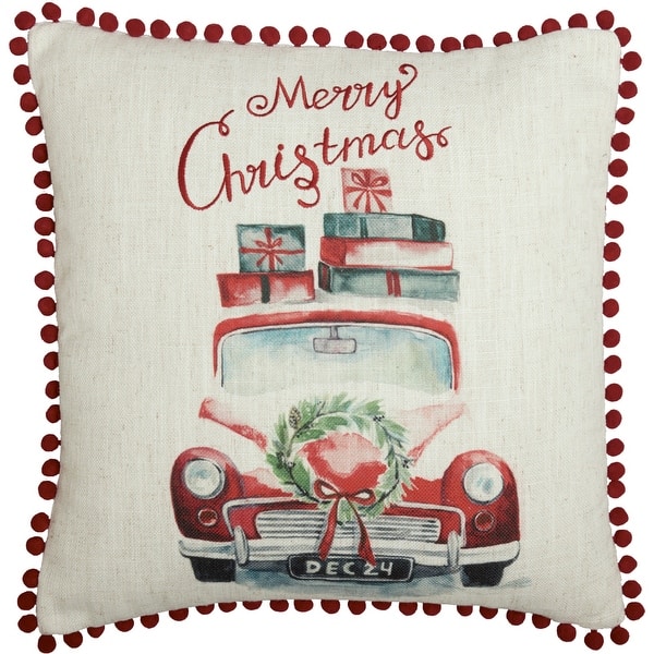 Shop Merry Christmas Truck Pillow 18x18 Overstock 29118814