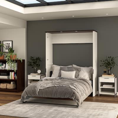 Bestar Lumina 68W Queen Murphy Bed with Desk for Guest Room
